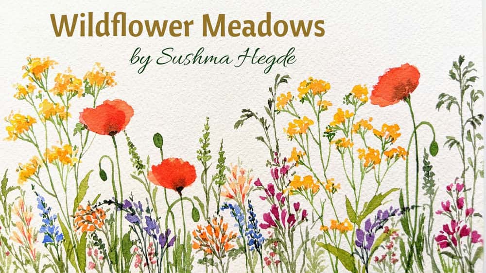 آموزش آبرنگ Wildflower Meadow - ترکیب و موارد دیگر