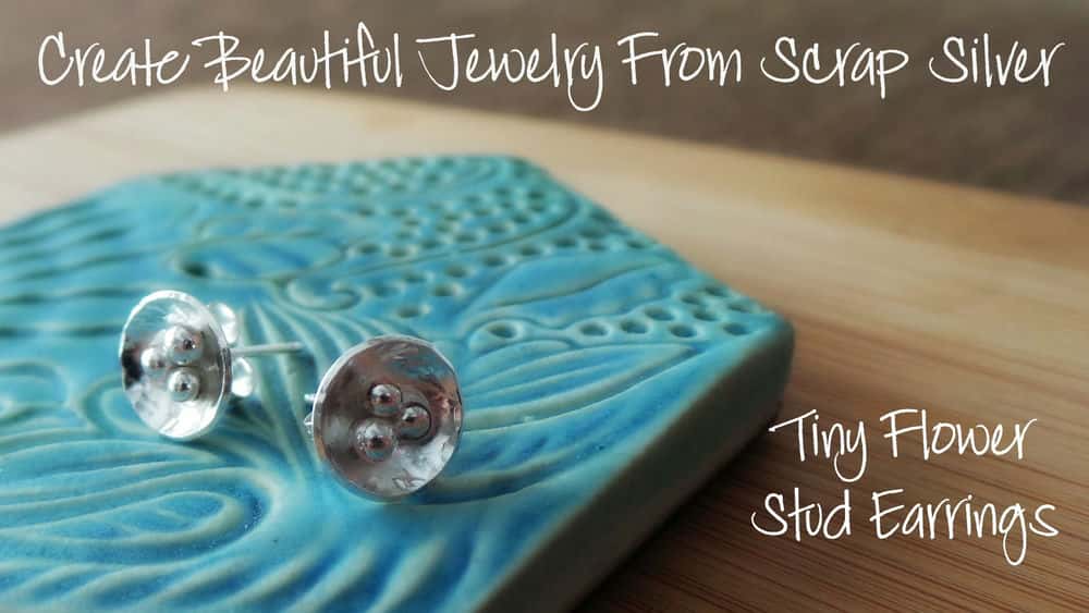 آموزش جواهرات زیبا از ضایعات نقره - گوشواره گل میخی کوچک