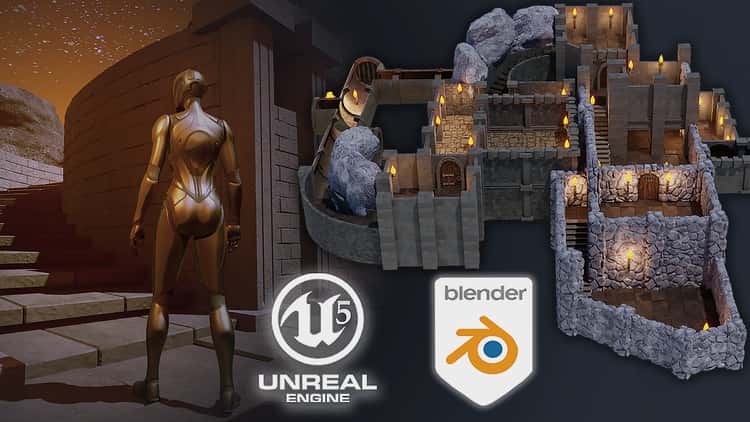 آموزش Blender 3 به Unreal Engine 5 Dungeon Kitbash مدولار