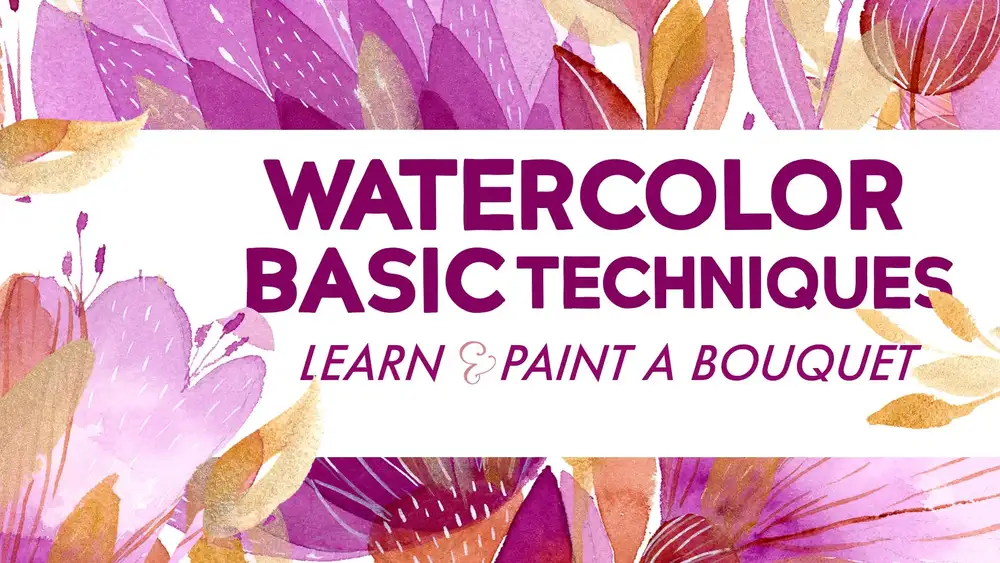 آموزش تکنیک های پایه آبرنگ یاد بگیرید و یک دسته گل را رنگ کنید.