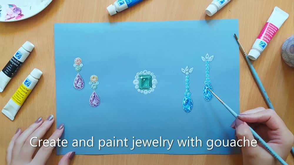 آموزش طراحی جواهرات: با استفاده از گواش یک ترکیب سنگ قیمتی ایجاد کنید
