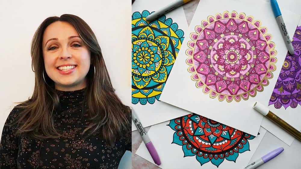 آموزش هنر ماندالای مدرن: 2 ماندالای خیره کننده و منحصر به فرد را بکشید و رنگ کنید