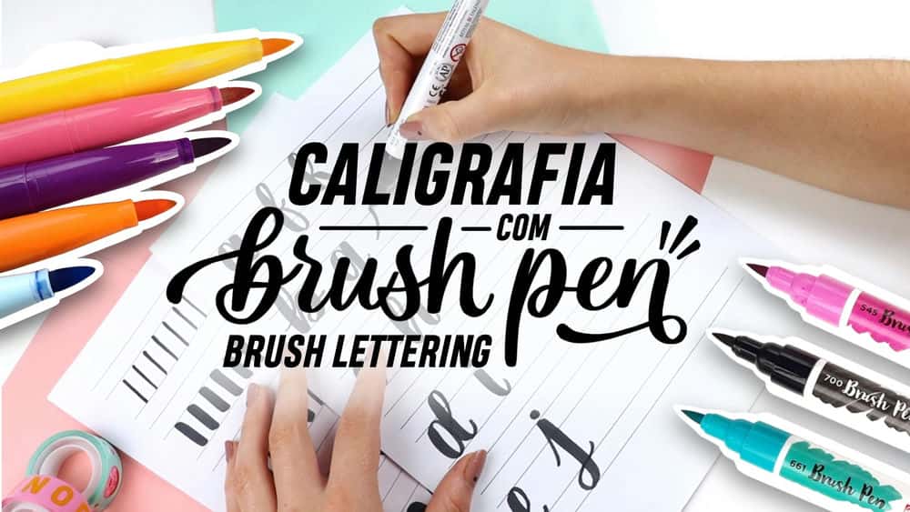 آموزش Fundamentos da Caligrafia com قلم قلم - Aprendendo o Brush Lettering | پرتغال