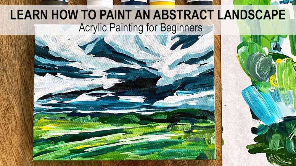 آموزش نقاشی اکریلیک: نحوه نقاشی گام به گام منظره با رنگ اکریلیک روی بوم
