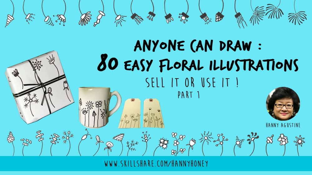 آموزش هر کسی می تواند نقاشی کند: 80 تصویر گل آسان - آن را بفروش یا از آن استفاده کن! (قسمت 1)