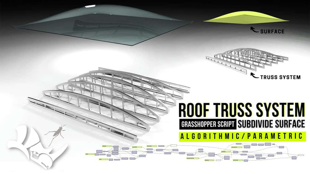 آموزش سیستم خرپا سقفی با استفاده از Grasshopper in Rhino برای معماری و طراحی پارامتریک