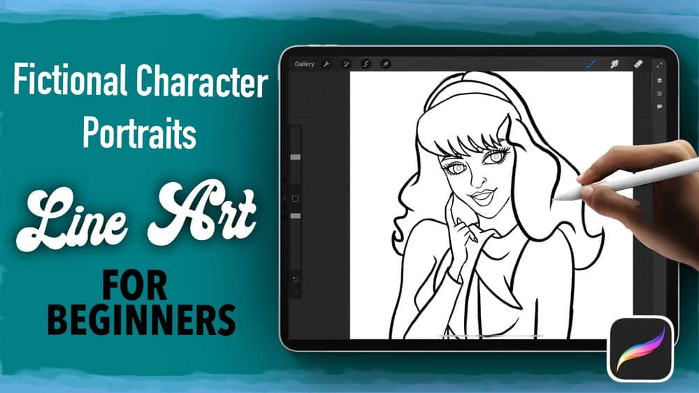 آموزش پرتره های واقعی شخصیت های تخیلی در Procreate: Line Art برای مبتدیان