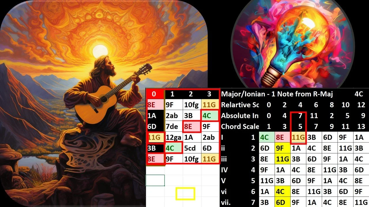 آموزش تئوری و تمرین گیتار: آنالیز آکورد سی ماژور در حالت باز – مقیاس سی ماژور با کاربرگ