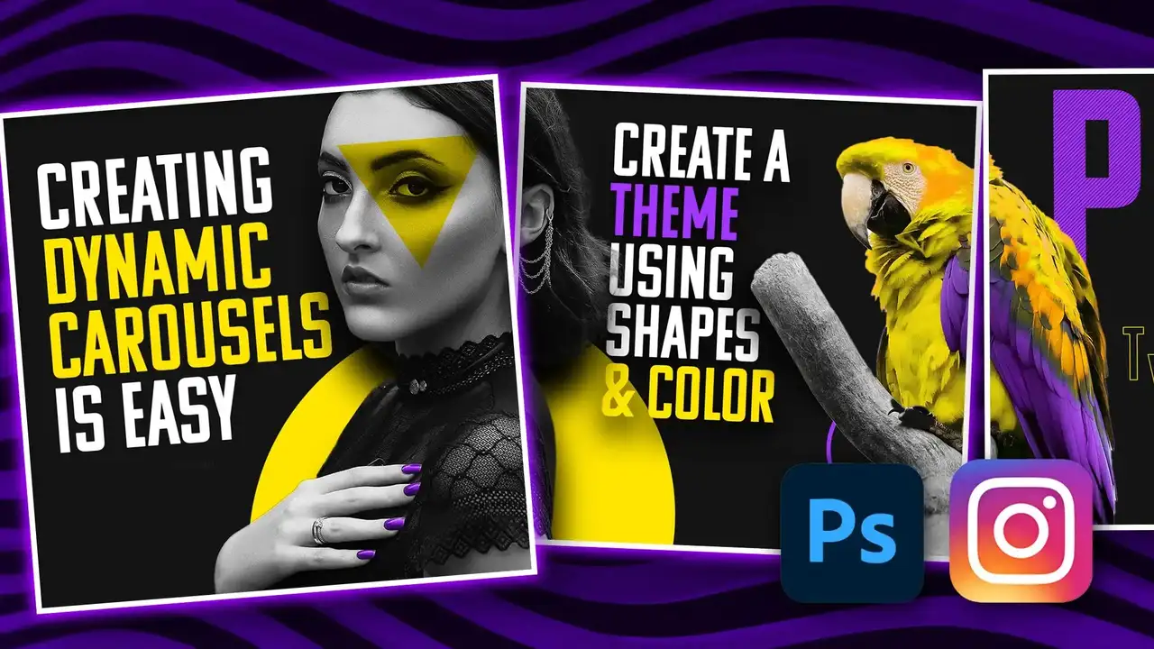 آموزش یک پست چرخ فلک اینستاگرام بدون درز در فرآیند کامل Adobe Photoshop ایجاد کنید