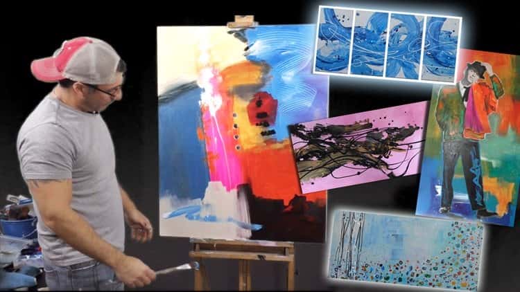 آموزش Abstract Techniques Revealed Vol. 2. ایجاد 5 نقاشی اکریلیک مدرن بزرگ.