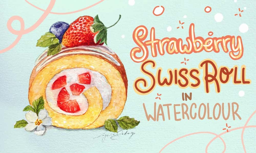 آموزش مجموعه دسر توت فرنگی با من رنگ کنید قسمت 1: رول سوئیسی توت فرنگی
