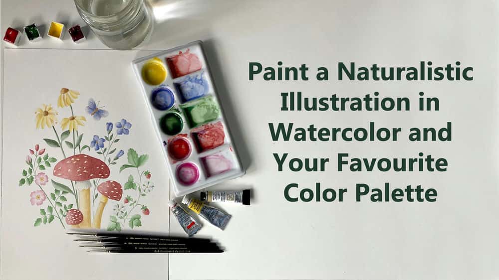 آموزش یک تصویر طبیعی را با آبرنگ و پالت رنگ مورد علاقه خود نقاشی کنید