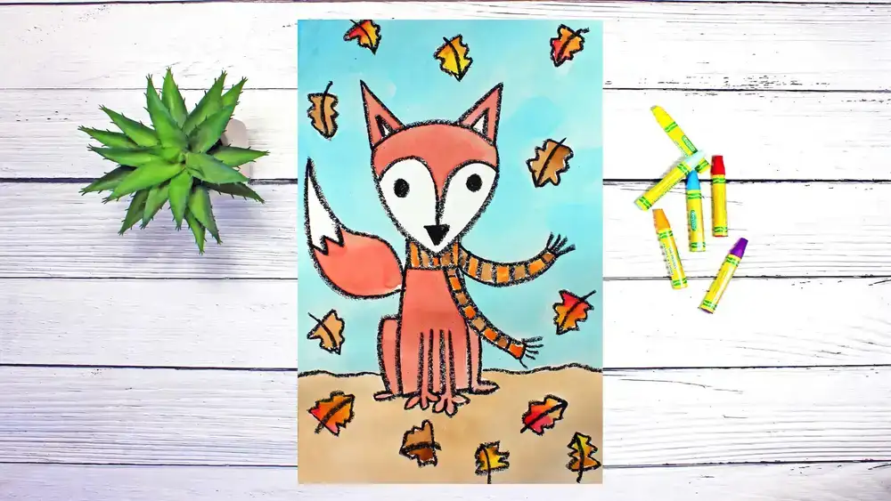 آموزش کلاس هنر برای کودکان: چگونه یک روباه کوچک را در برگ های پاییزی بکشیم و با آبرنگ نقاشی کنیم