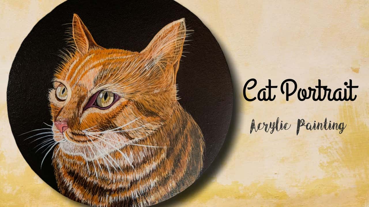 آموزش نقاشی اکریلیک: پرتره گربه