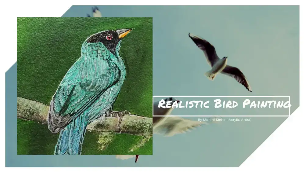 آموزش نقاشی اکریلیک: نقاشی واقعی پرنده