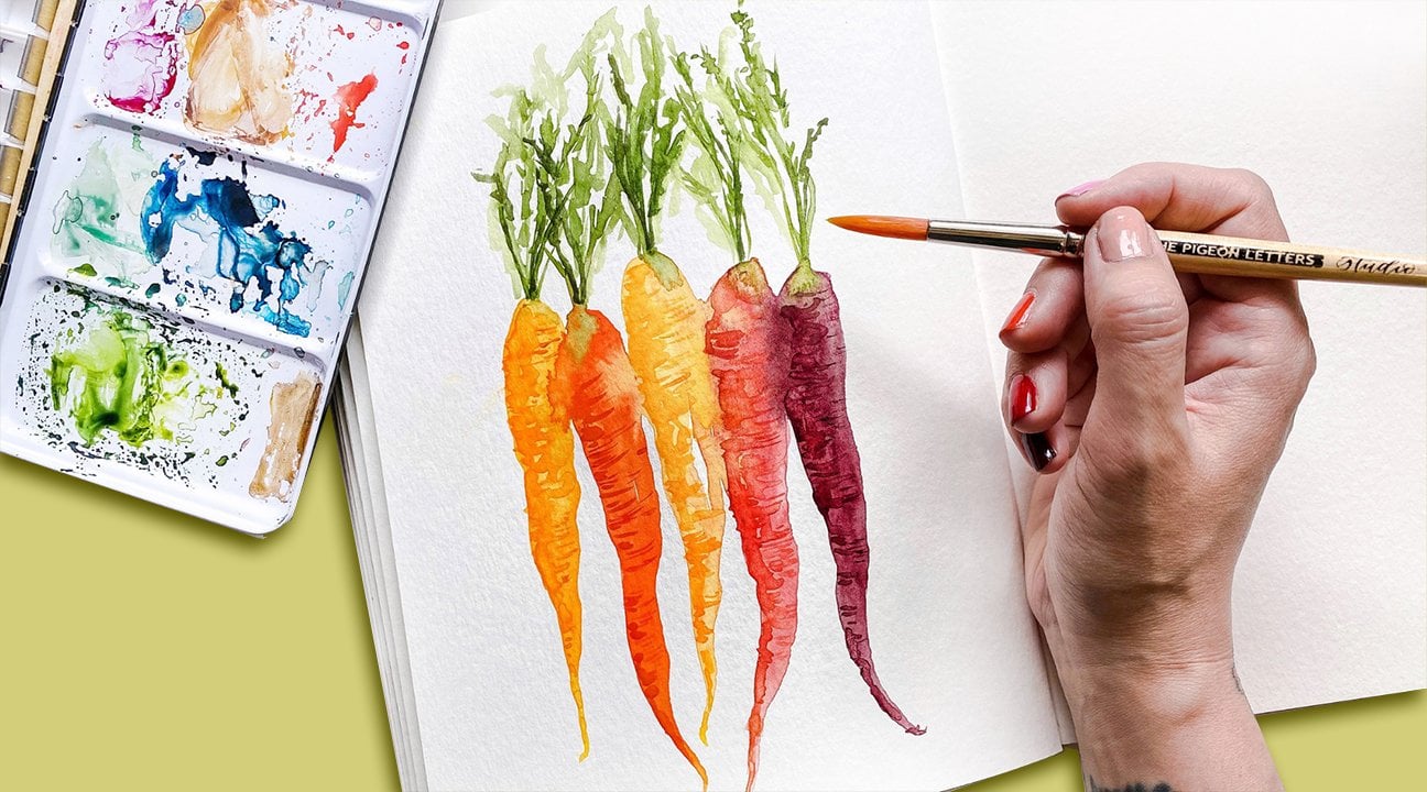 آموزش آبرنگ: نقاشی سبزیجات
