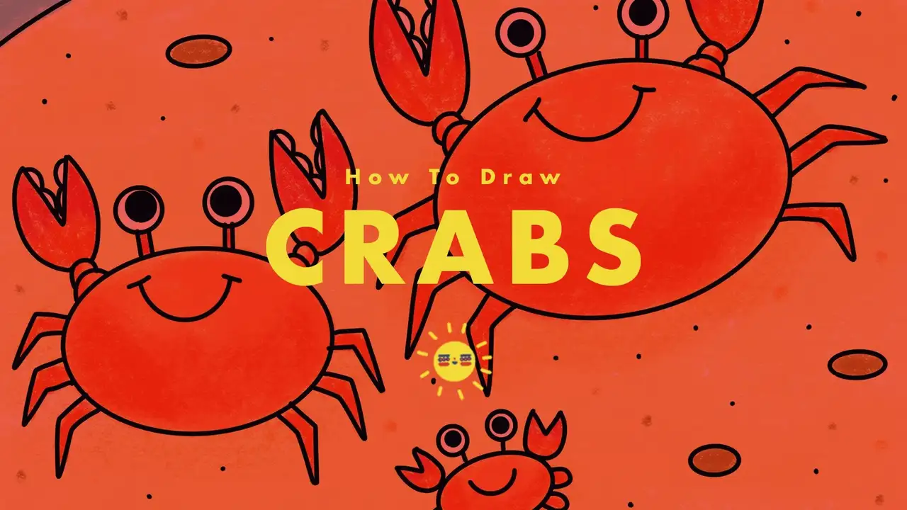 آموزش کشیدن حیوانات دریایی در Procreate: How to Draw Crabs