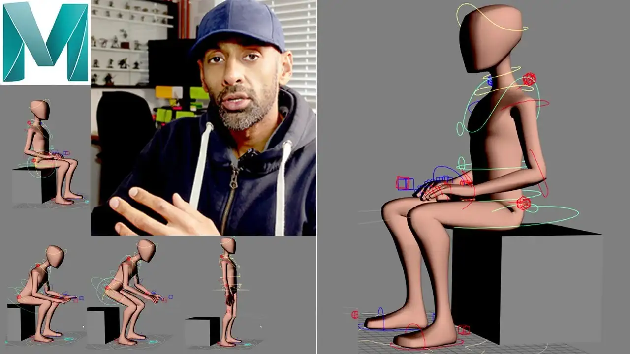آموزش سری حرکات بدن - انیمیشن بلند شدن از روی صندلی