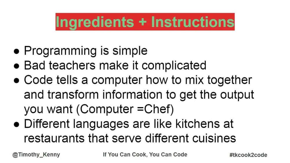 آموزش اگر می توانید آشپزی کنید، می توانید جلد 1: برنامه نویسی چگونه کار می کند کد کنید