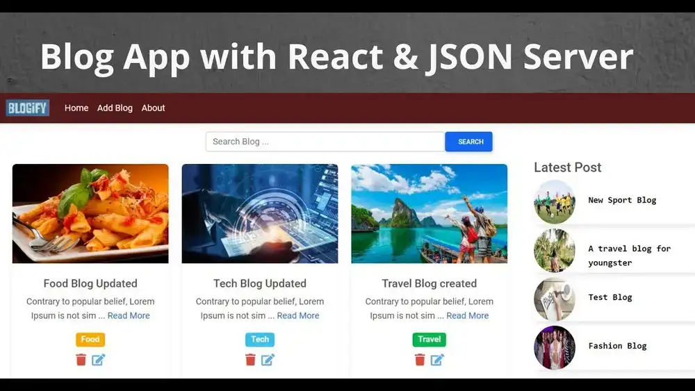 آموزش ایجاد برنامه بلاگ با استفاده از React و JSON Server