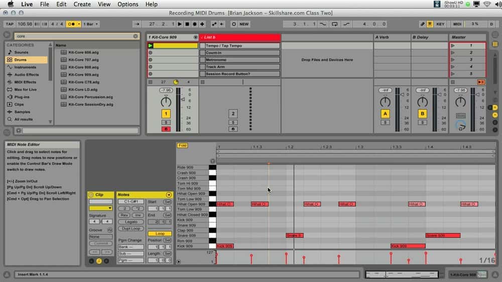 آموزش Ableton Live II: MIDI (رابط دیجیتال ابزار موسیقی)