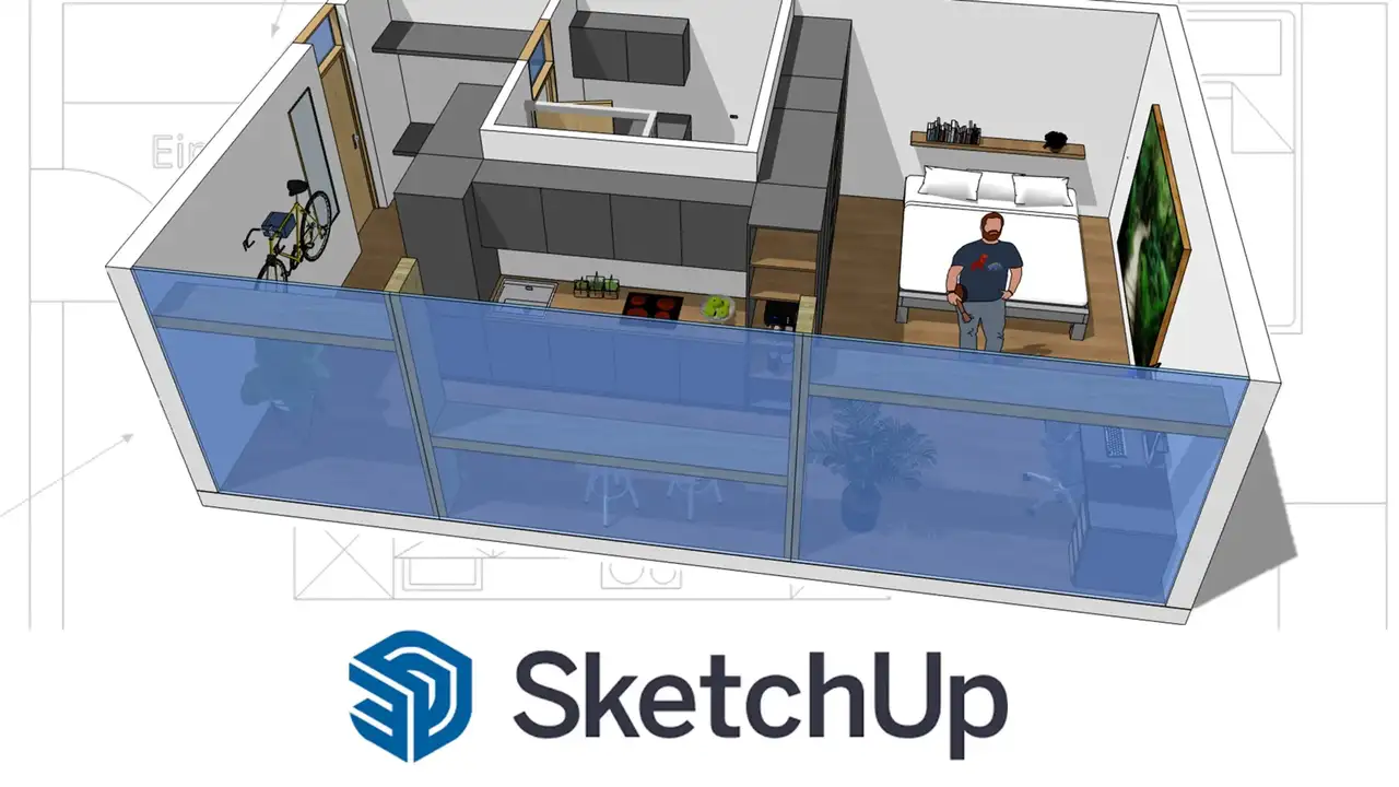 آموزش SketchUp Free - از طرح طبقه تا مدل سه بعدی