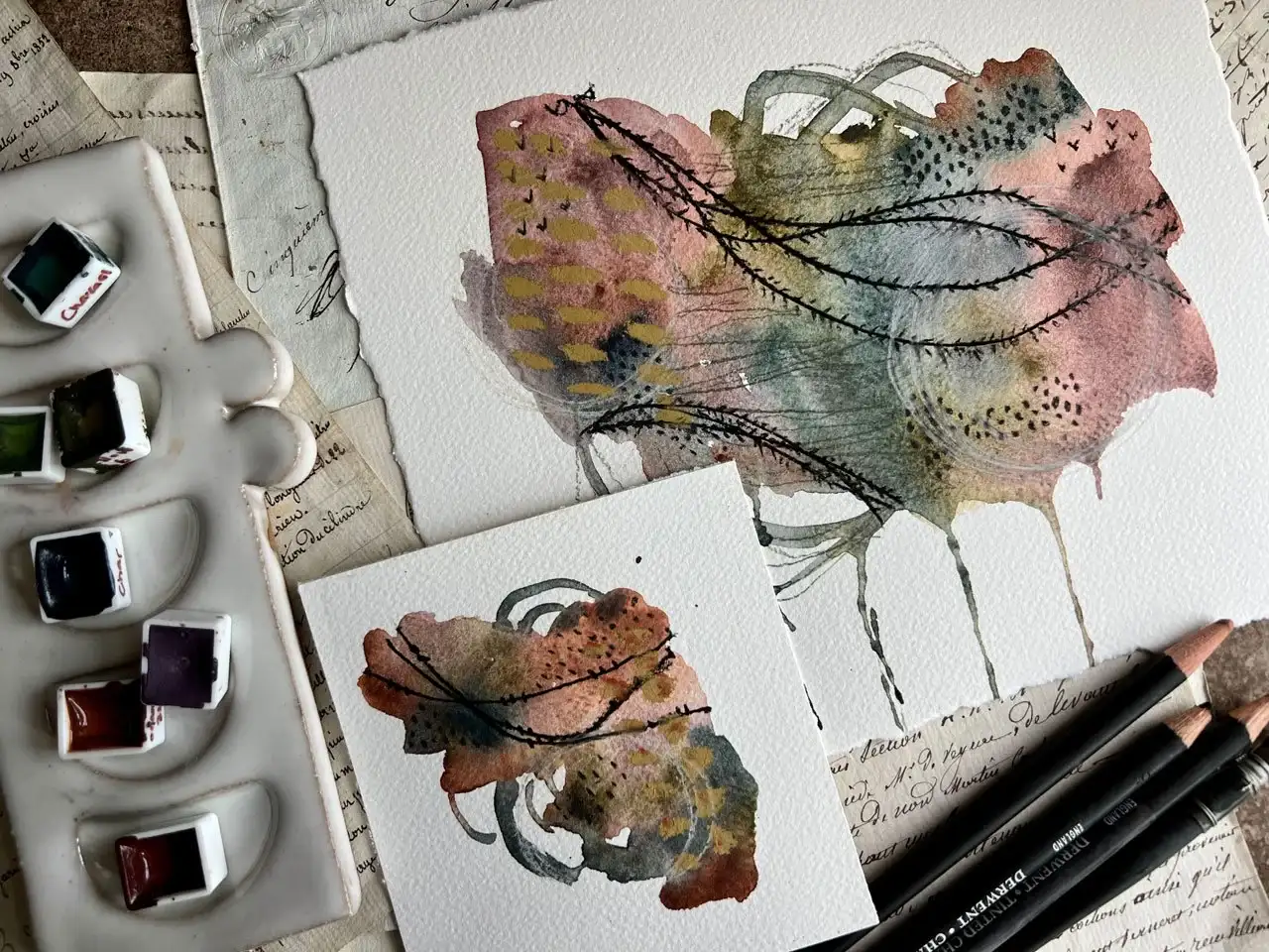 آموزش نقاشی با زغال: تکنیک های انتزاعی و بازی رنگ
