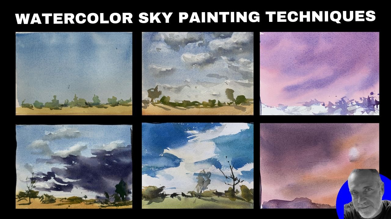 آموزش تکنیک های نقاشی آسمان; کارگاه منظره آبرنگ