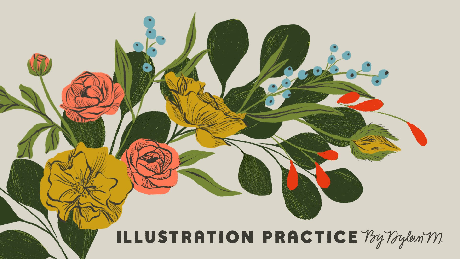 آموزش تمرین تصویرسازی: حروف و گل با Adobe Fresco