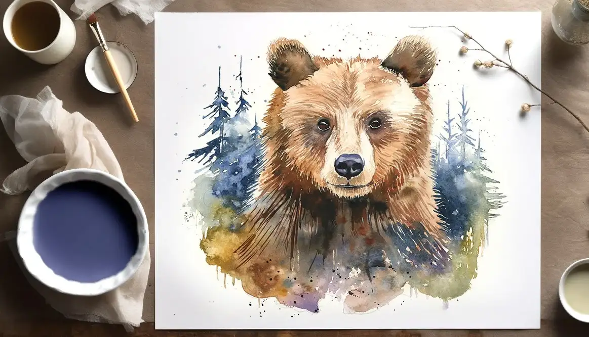 آموزش از خز تا جنگل: نقاشی یک خرس قهوه ای با استفاده از تکنیک های سرگرم کننده آبرنگ