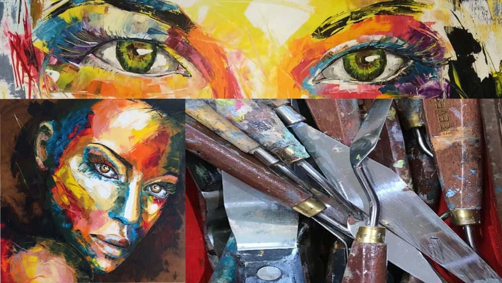 آموزش نقاشی اکریلیک با چاقو پالت: گام به گام پرتره خود را بسازید!