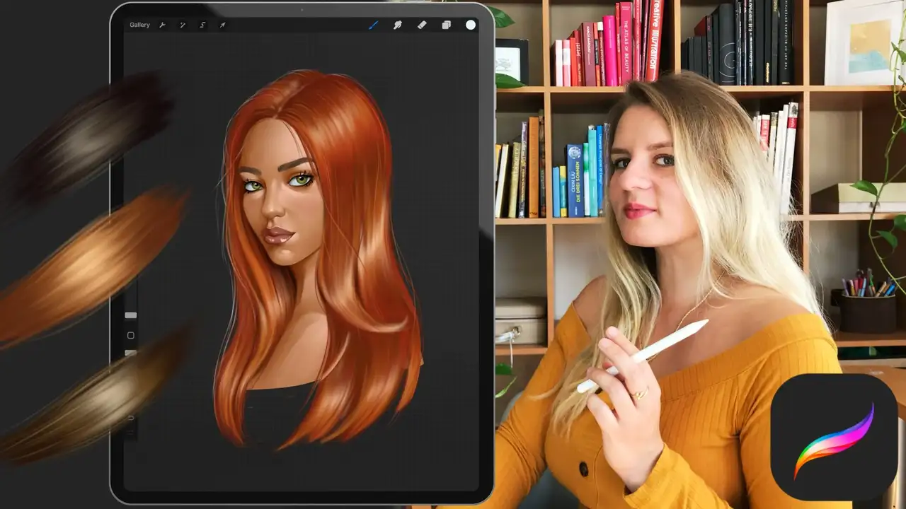 آموزش اصول نقاشی دیجیتال: موهای واقعی را در Procreate به راحتی رنگ کنید