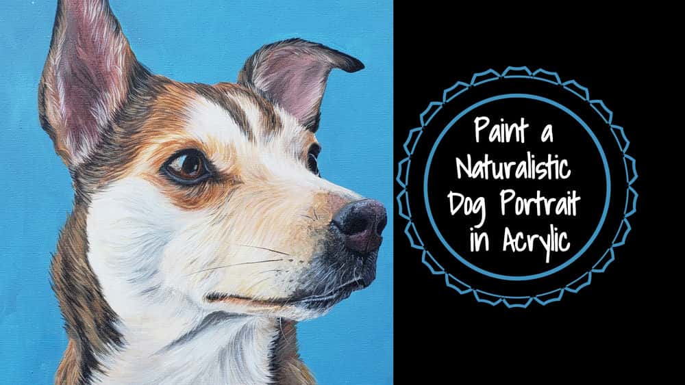 آموزش یک پرتره سگ طبیعی را با رنگ اکریلیک نقاشی کنید
