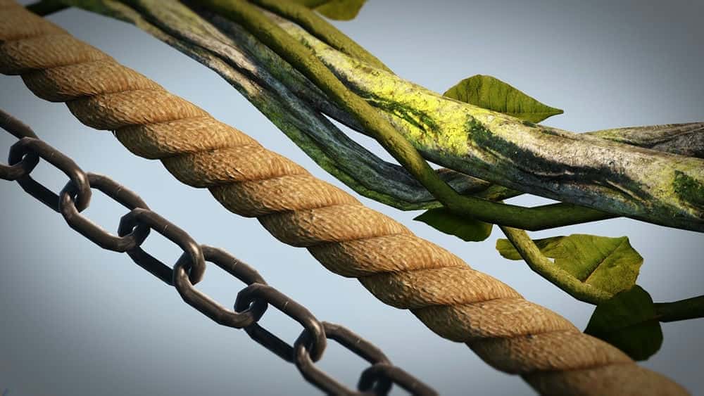 آموزش ایجاد زنجیره های آماده بازی، طناب ها و تاک ها در مایا و UDK