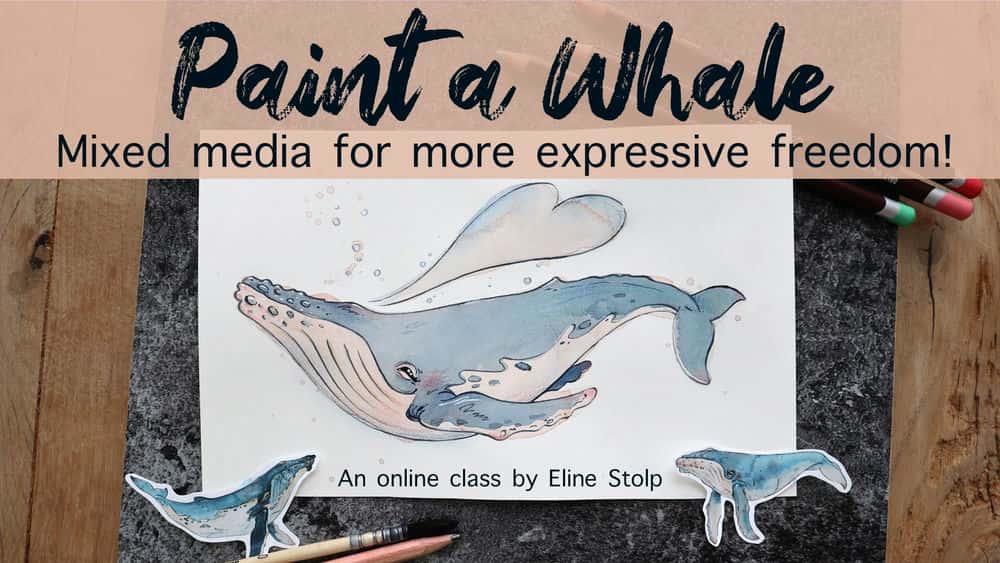 آموزش برای آزادی بیان بیشتر، یک نهنگ را با رسانه های ترکیبی رنگ آمیزی کنید!