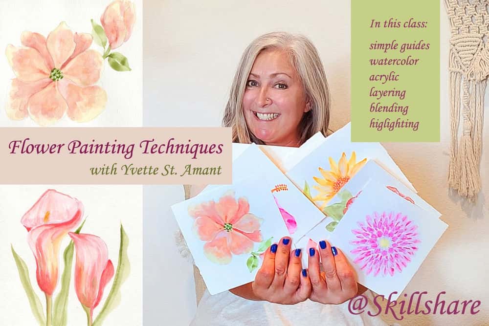 آموزش تکنیک های نقاشی گل