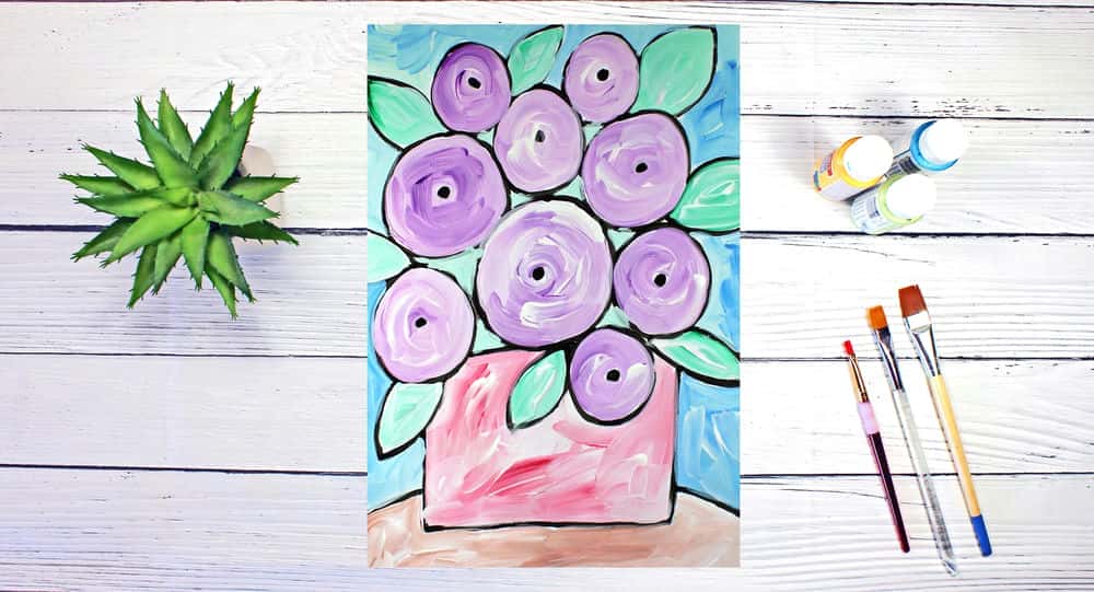 آموزش نقاشی برای مبتدیان و کودکان: نحوه رنگ آمیزی گل های دوست داشتنی با رنگ های اکریلیک یا تمپرا