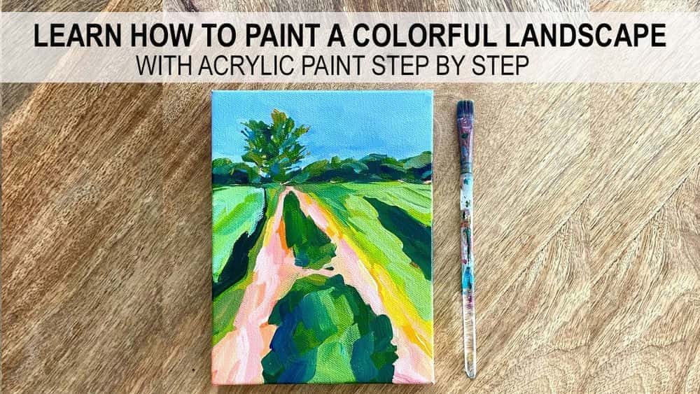 آموزش نقاشی اکریلیک: چگونه یک منظره انتزاعی رنگارنگ را با استفاده از یک عکس مرجع نقاشی کنیم