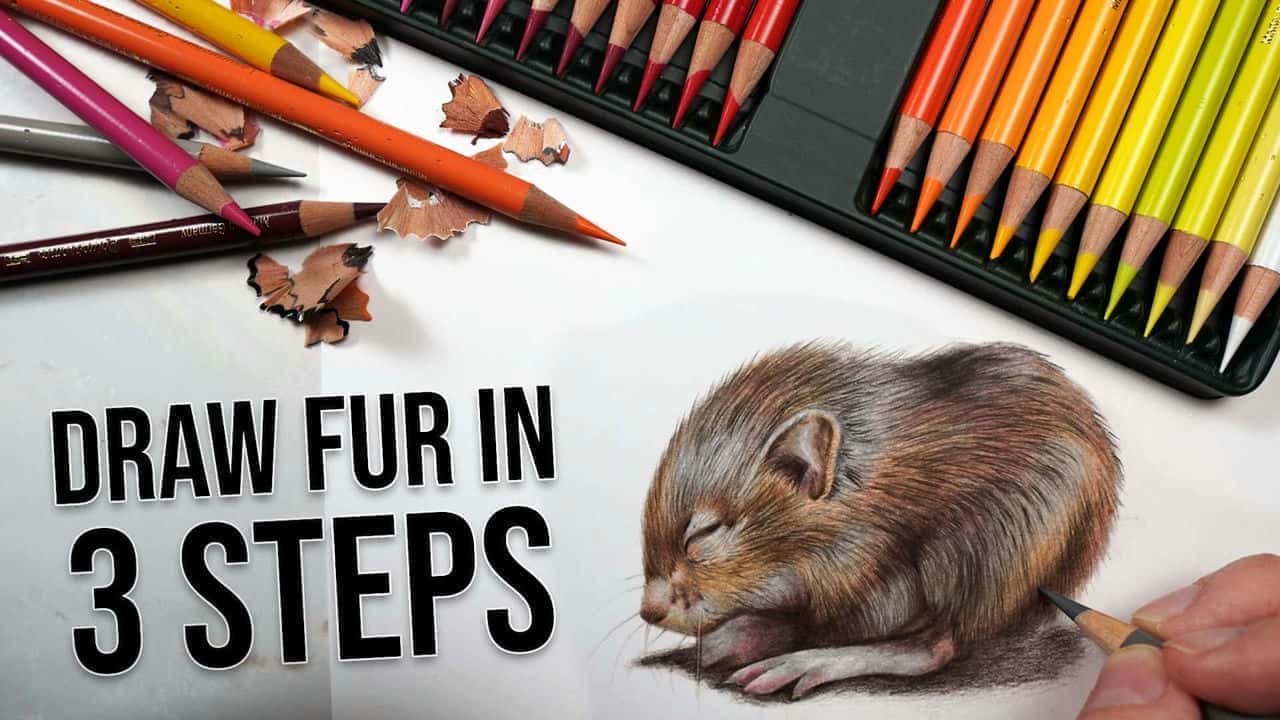 آموزش نقاشی حیوانات: چگونه با مداد رنگی خز واقعی بکشیم