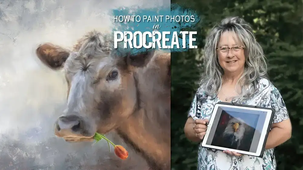 آموزش نحوه رنگ آمیزی عکس در Procreate: نقاشی گاو به سبک فارمخانه