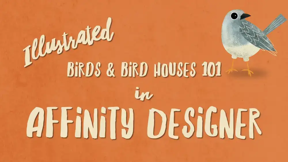آموزش ابزارهای قلم، مداد و شکل در Affinity Designer برای iPad | پرندگان و خانه های پرنده بافتی ایجاد کنید