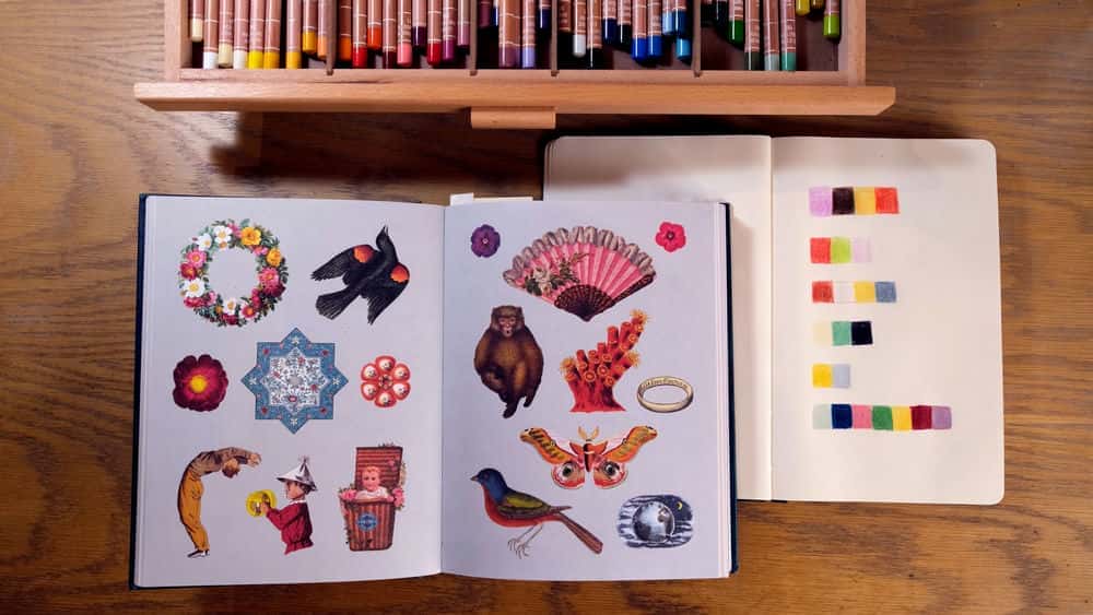 آموزش طراحی پالت های رنگی با الهام از رنگ های قدیمی با مداد رنگی