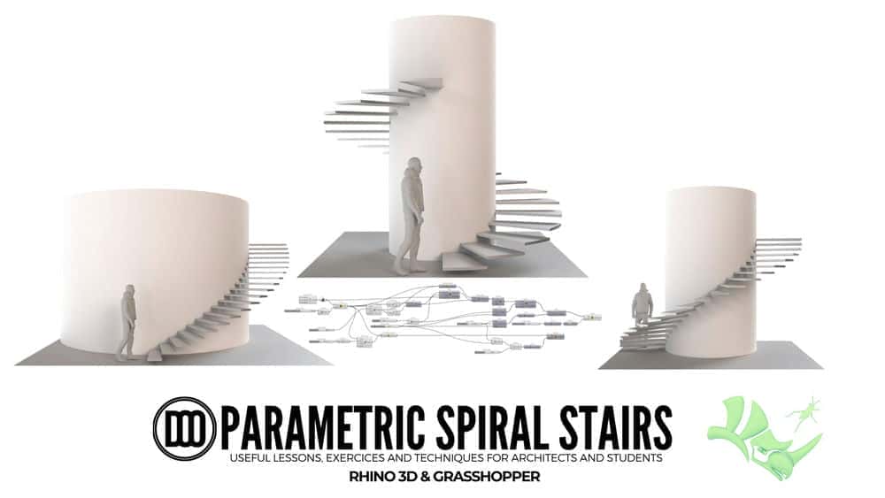 Rhino 3D & Grasshopper آموزش ایجاد پله های مارپیچ با استفاده از ابزارهای طراحی پارامتریک برای معماری