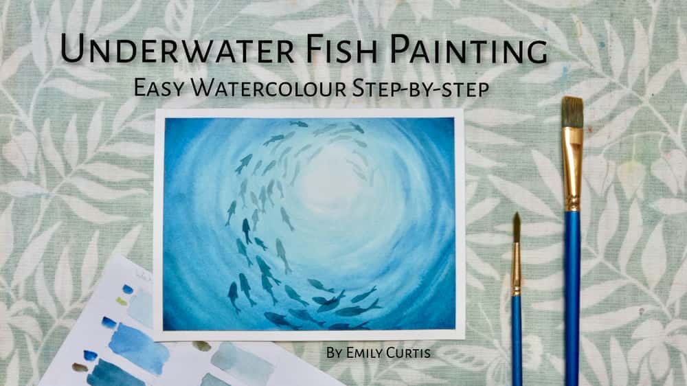 آموزش نقاشی آبرنگ دریای زیر آب (کوتاه) - گام به گام
