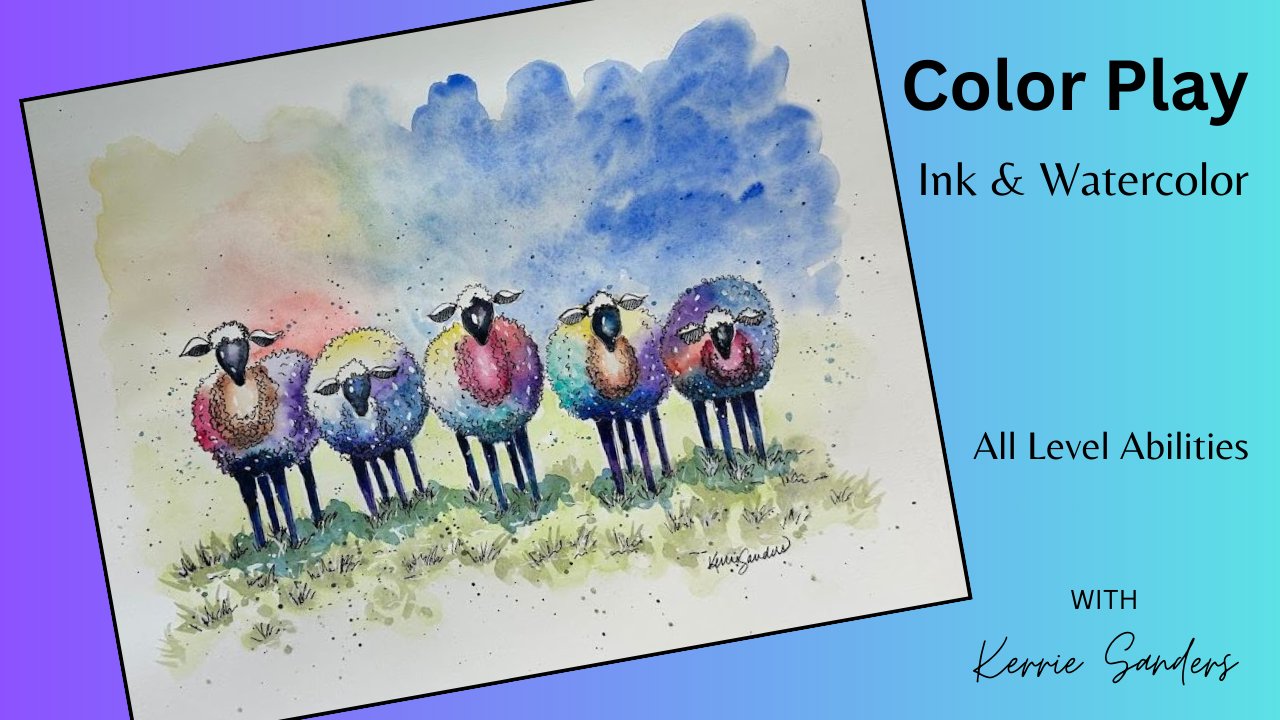 آموزش بازی رنگ با گوسفند: طرح خود را جوهر کنید و با استفاده از تکنیک مرطوب روی خیس آن را با رنگ هیجان انگیز کنید
