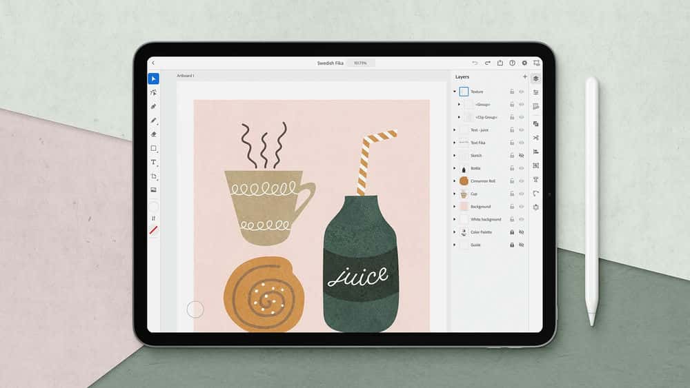آموزش مقدمه ای بر Adobe Illustrator در iPad: طراحی یک تصویر مضمون