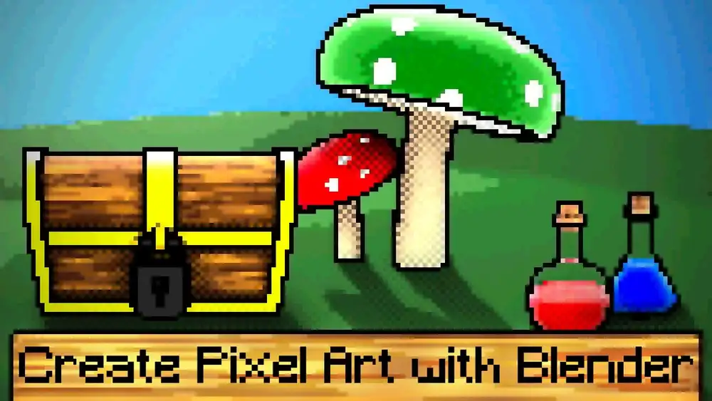 آموزش به راحتی Pixel Art را با بلندر ایجاد کنید. مبتدی دوستانه