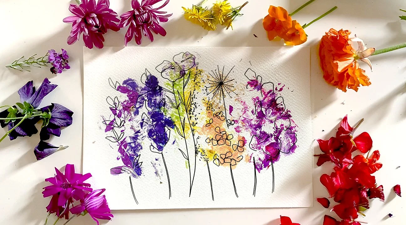 آموزش از طبیعت تا کاغذ: چگونه هنرهای زیبای رنگارنگ را با رنگ گل بسازیم