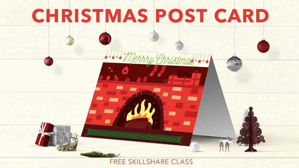 آموزش یک کارت پستال با مضمون کریسمس بسازید