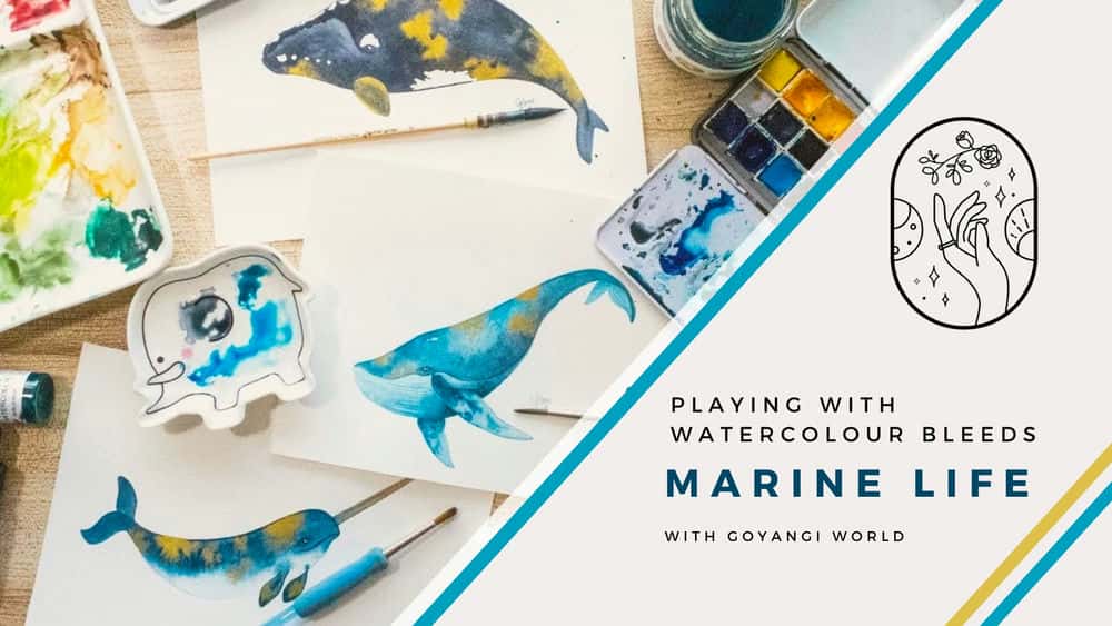 آموزش Playing with Watercolor Bleeds: Painting Marine Life